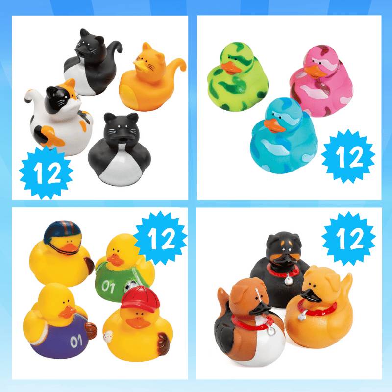 bulk rubber ducks themed - dogs, cats, camo and sports