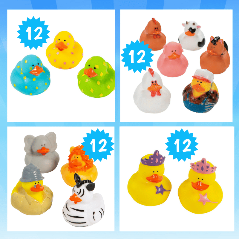bulk rubber ducks princess, polka dot, zoo and farm