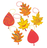 Thumbnail for Fall Craft Color Scratch Leaves (48 leaves in 2 bags) 39¢ each