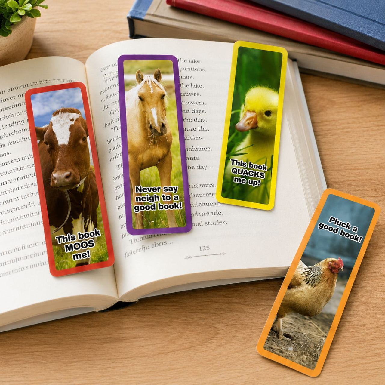assorted cute sayings kids farm bookmarks