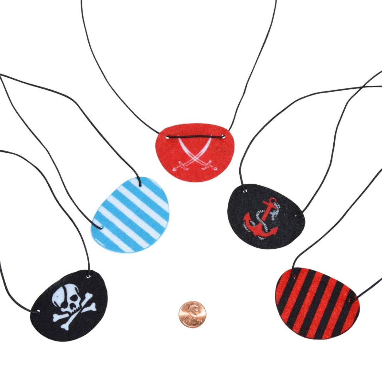 assorted color felt pirate patches