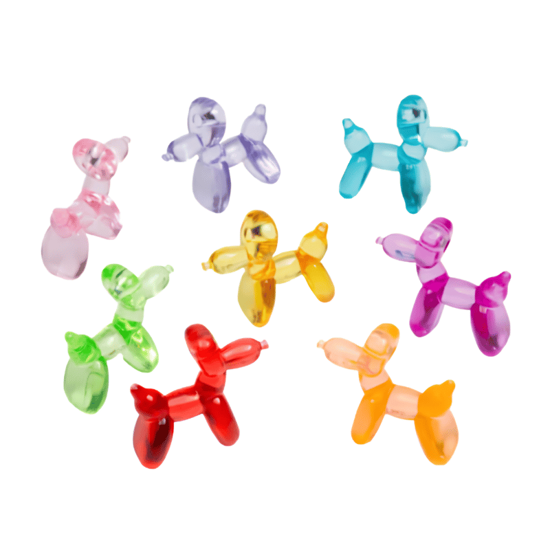 small balloon dogs colorful transparent figurine