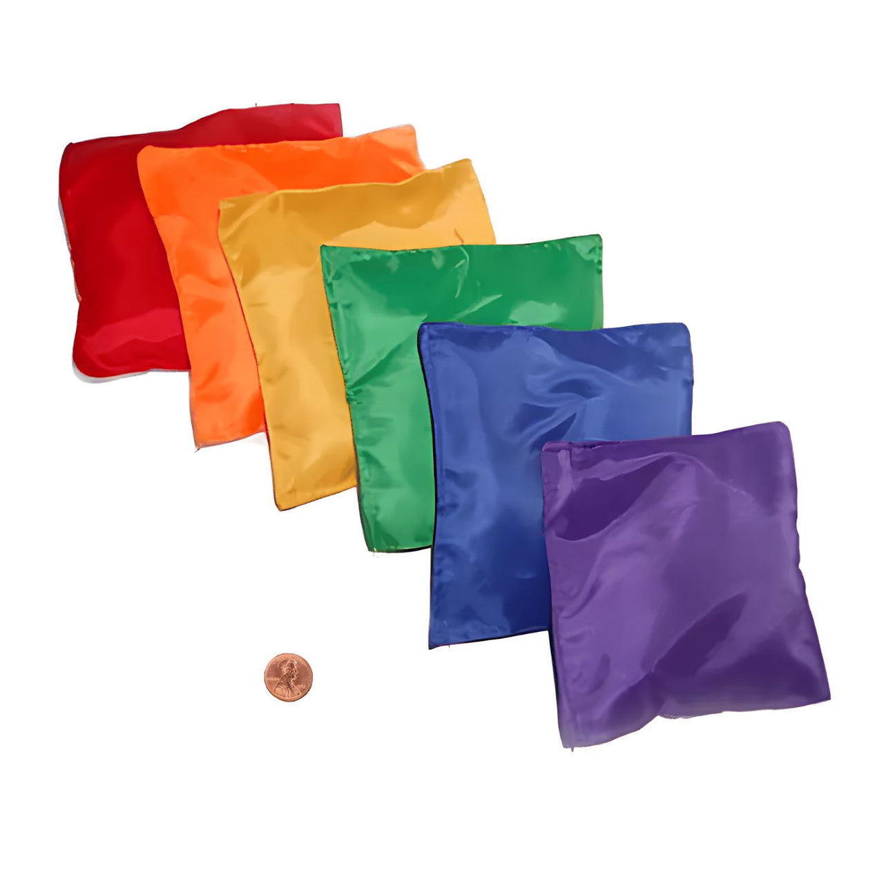 assorted colorful nylon bean bags 
