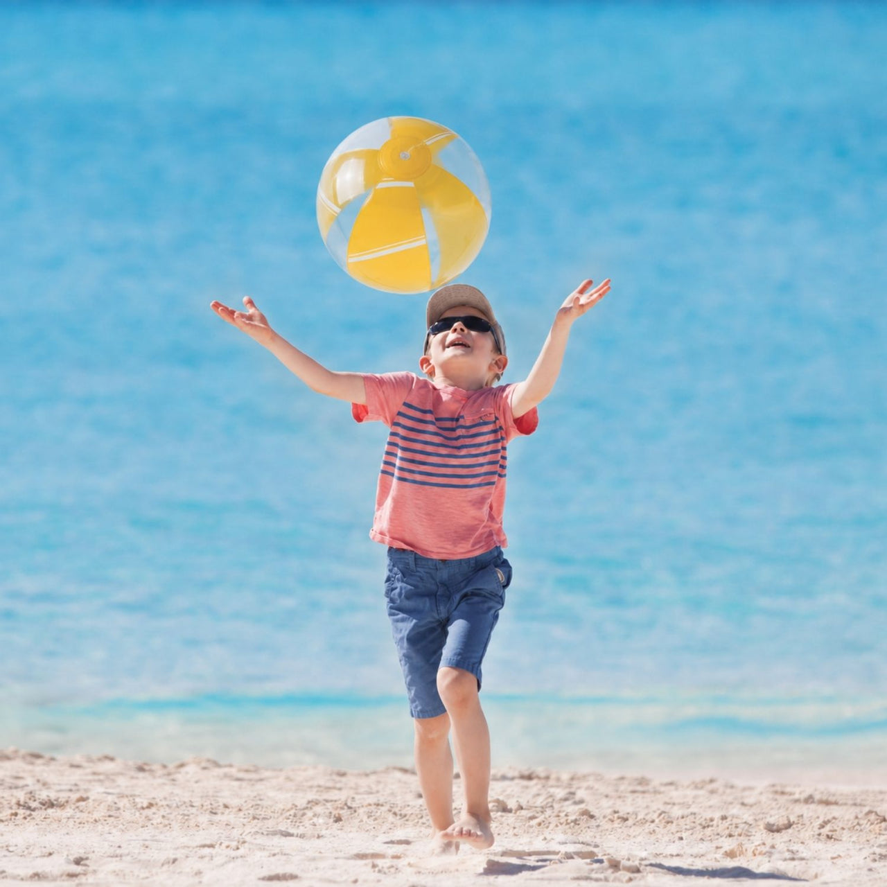 Inflatable Colorful Striped Beach Ball (24 total beach balls in 2 bags) $1.12 each