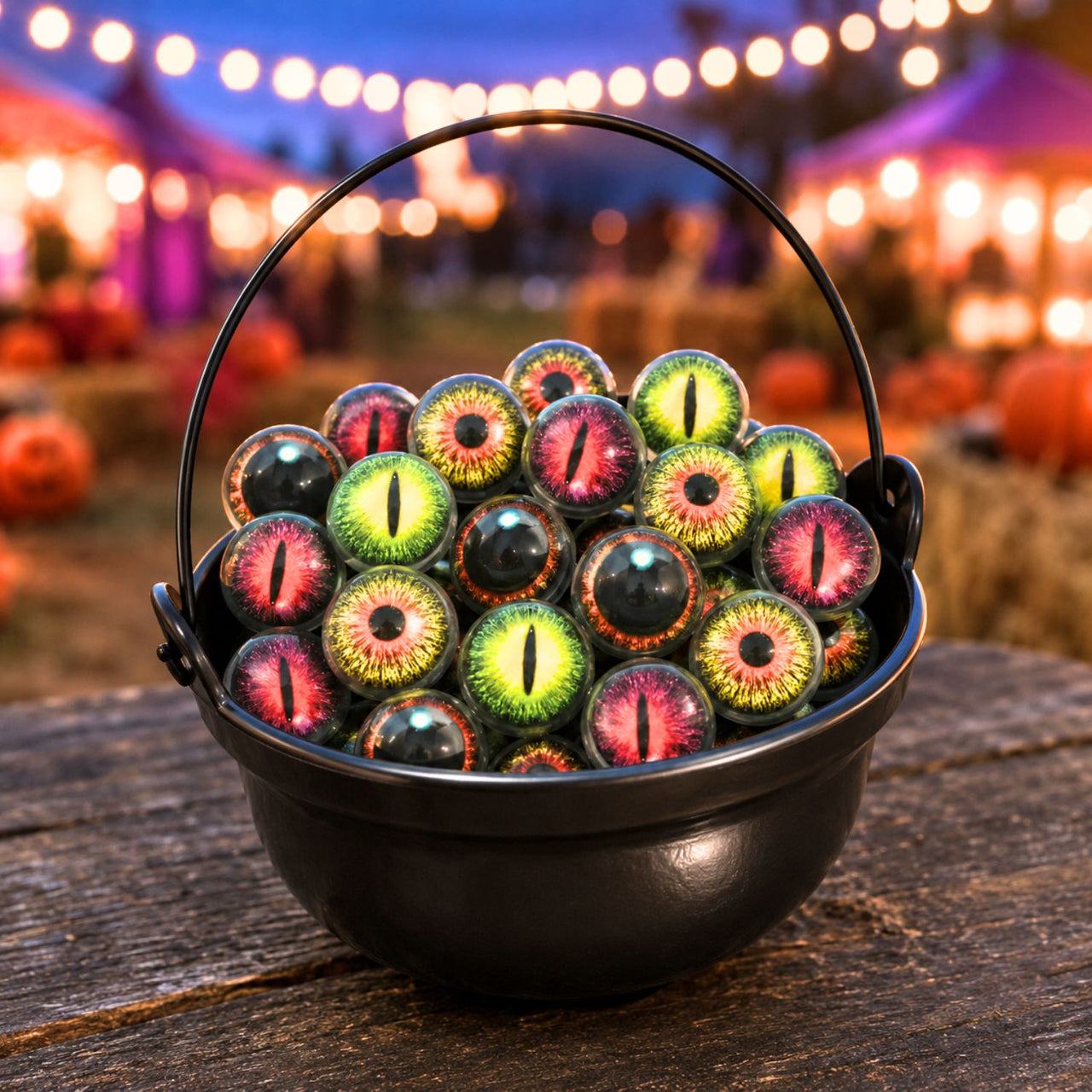 bucket of halloween bouncing balls