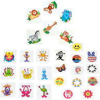 Thumbnail for bulk assortment of kiddie tattoos zoo animals, cute monsters and glow in the dark