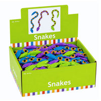 Thumbnail for bulk box of wiggle snakes toy - blue, green and purple snakes