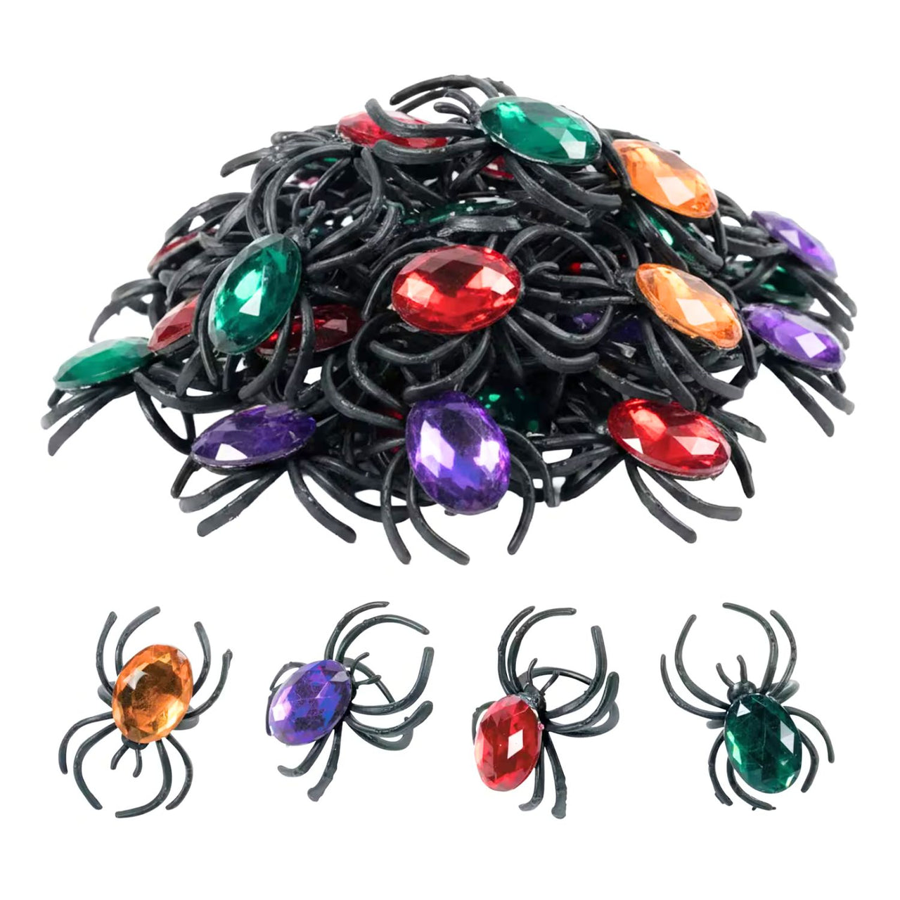 Bejeweled Spider Rings (40 total rings in 2 bags) 27¢ each