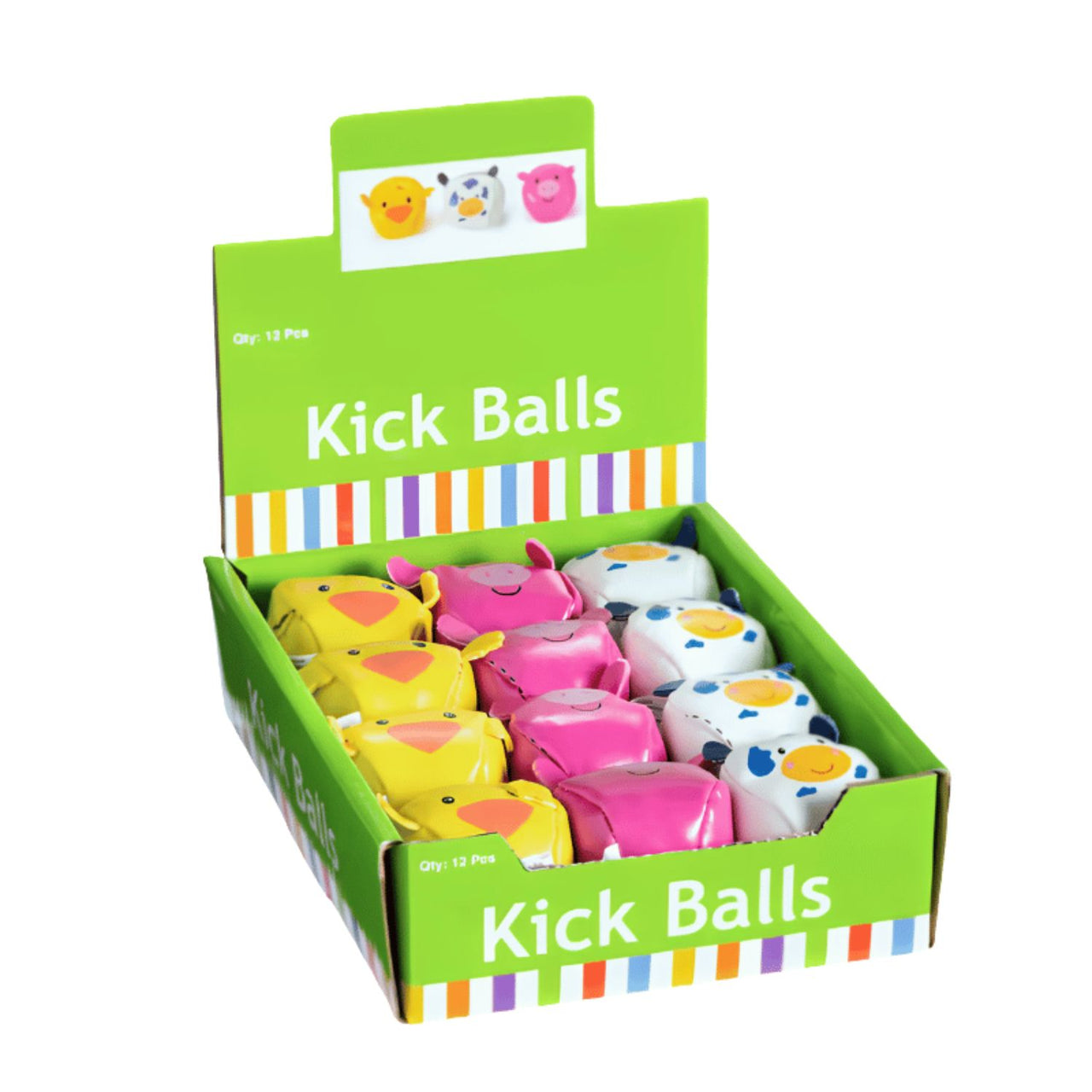 bulk kick balls farm themed pigs, chicks, cows