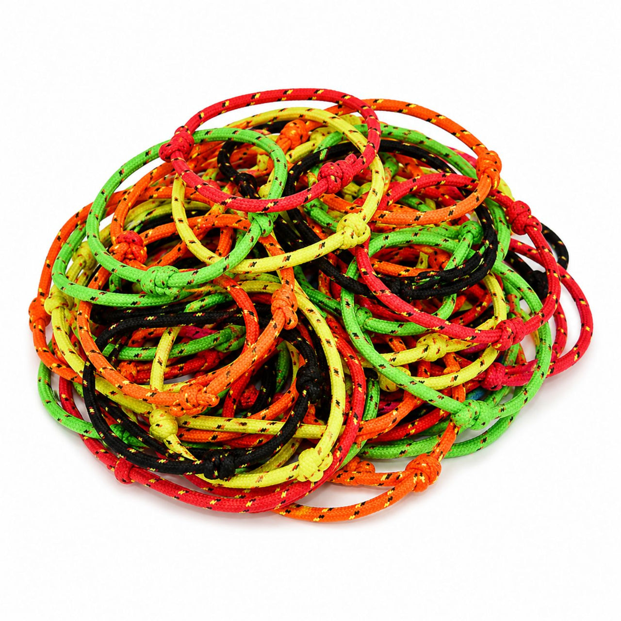 bulk assortment of neon friendship rope bracelets