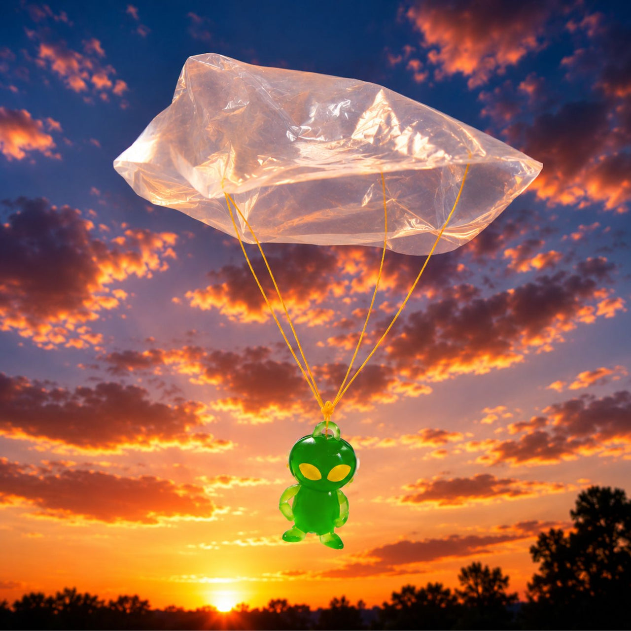 bulk small alien paratrooper outside