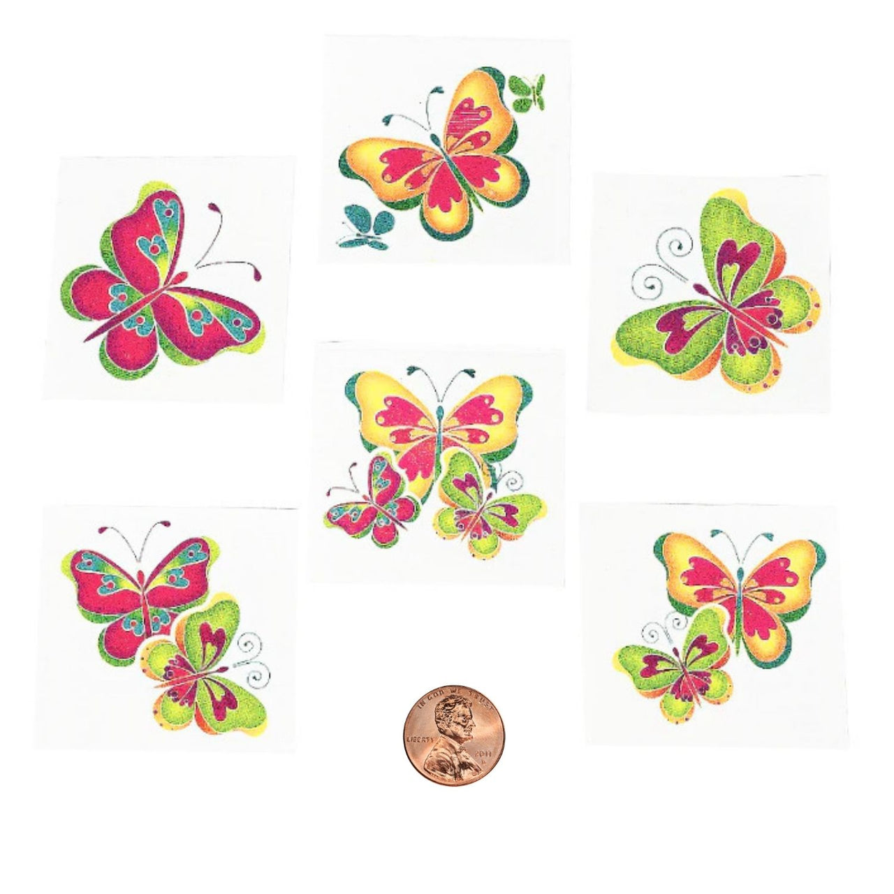 assorted color butterfly kiddie tattoos