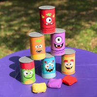 Thumbnail for Plastic Monster Can Knock Down Game (Set includes 6 cans & 3 beanbags)