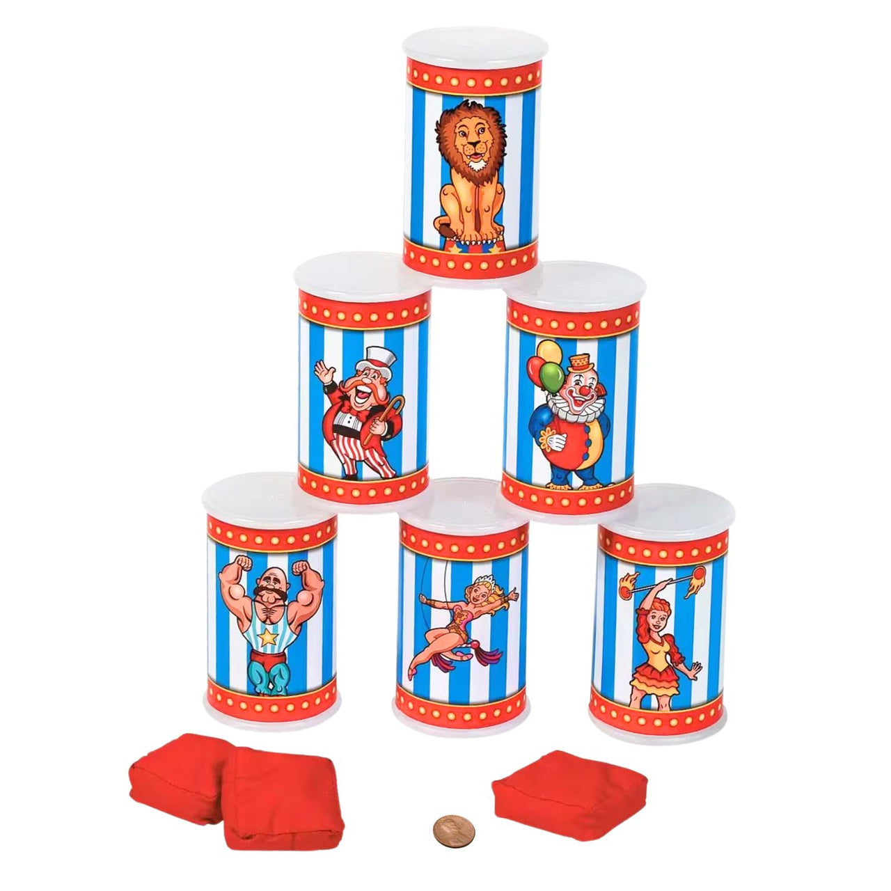 Plastic Can Knock Down Set $16.50 (6 cans & 3 bean bags)
