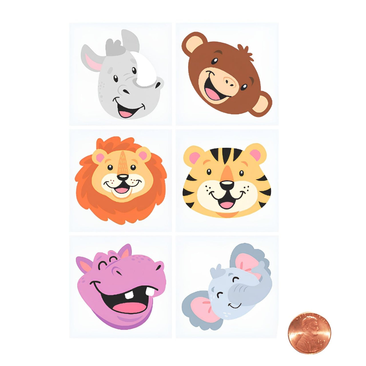 cartoon zoo animal kiddie tattoos