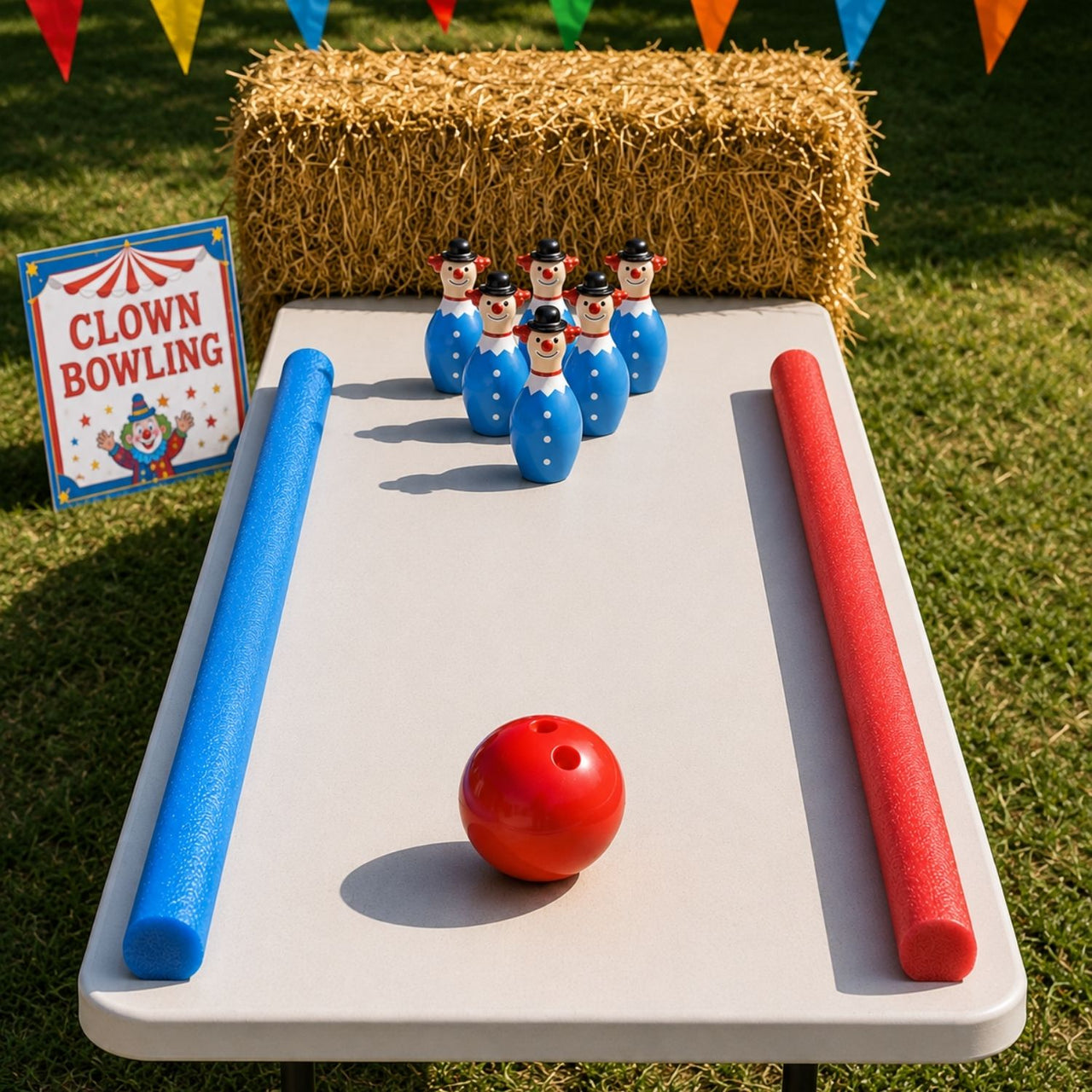 Clown bowling set up