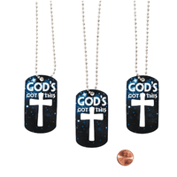 Thumbnail for God's Got This Cross Dog Tag Necklace (24 total necklaces in 2 bags) 64¢ each