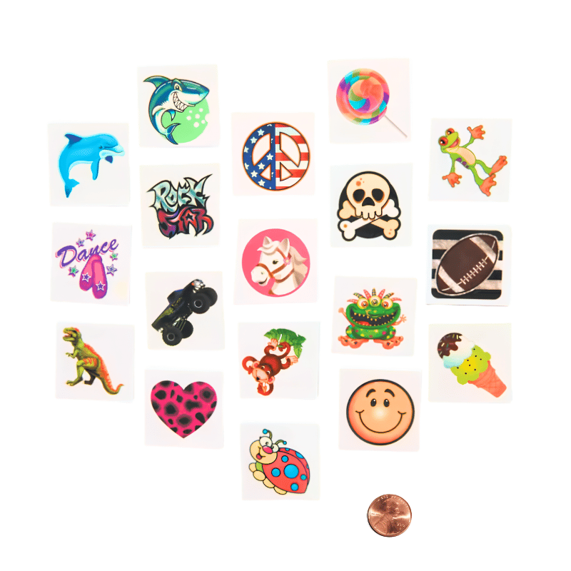 assorted temporary tattoos for boys and girls