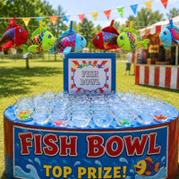 Thumbnail for fishbowl game with plush fish as top prize
