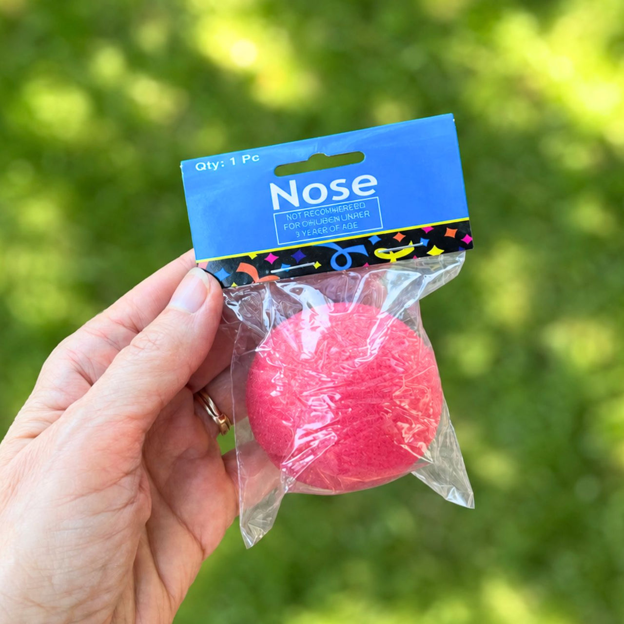 foam clown nose in package outside