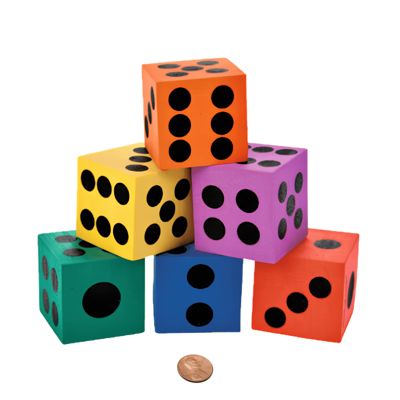 foam playing dice bulk