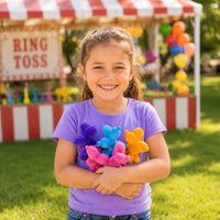 Thumbnail for girl holding plush carnival prize outsde