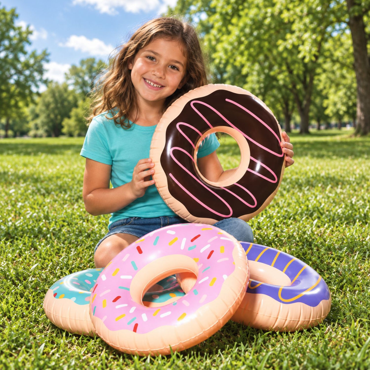 Inflatable Donuts 15 Inches (24 total donuts in 2 bags)  $1.31 each