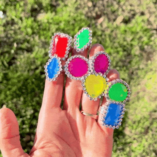 plastic glamour rings outside