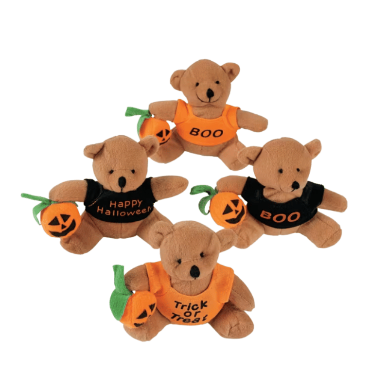 mini plush halloween bears with shirts