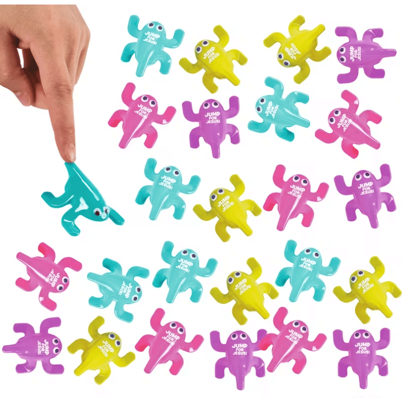 jump for Jesus small plastic frogs neon colors