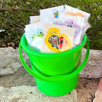 Thumbnail for large bug stickers in a sand pail