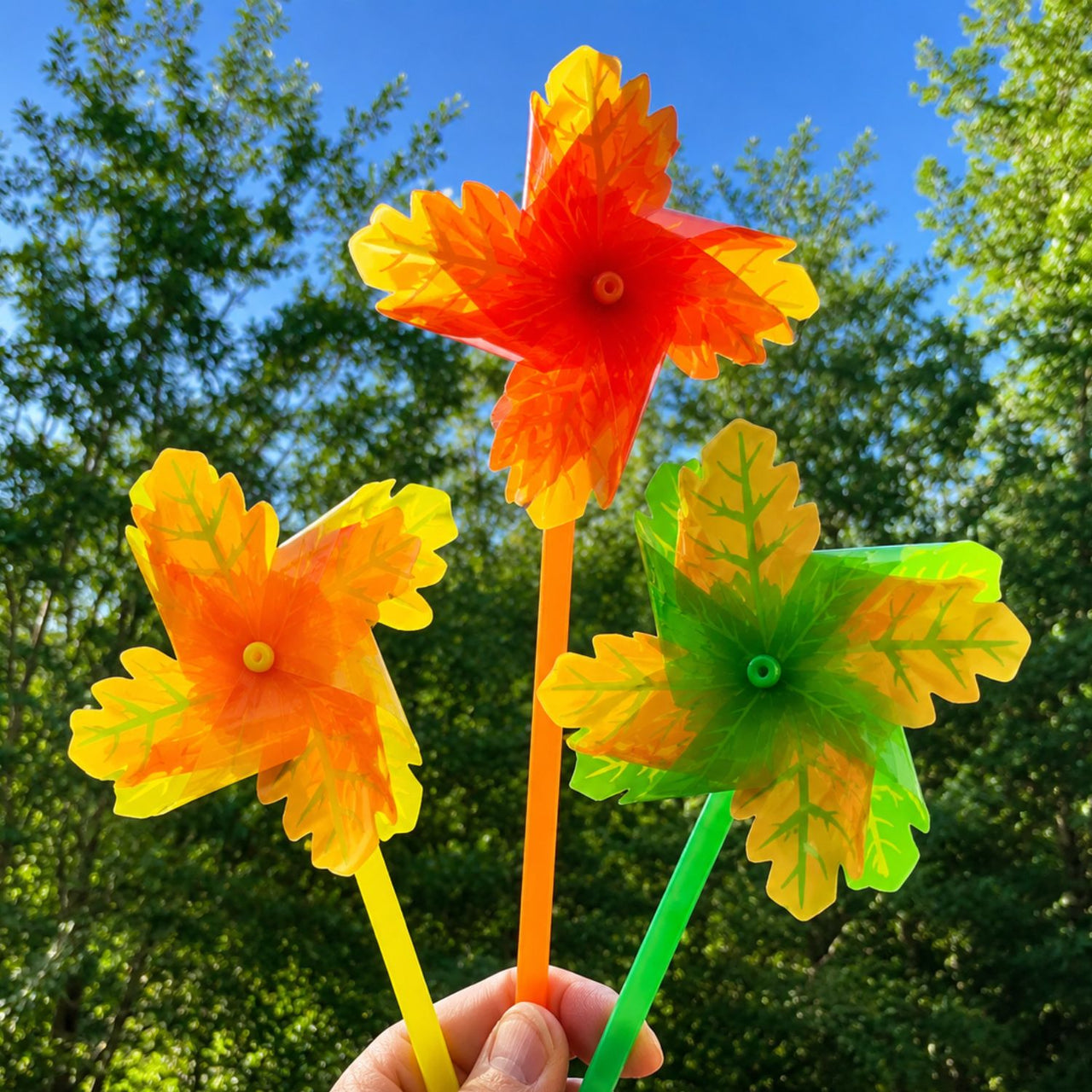 leaf pinwheels outside