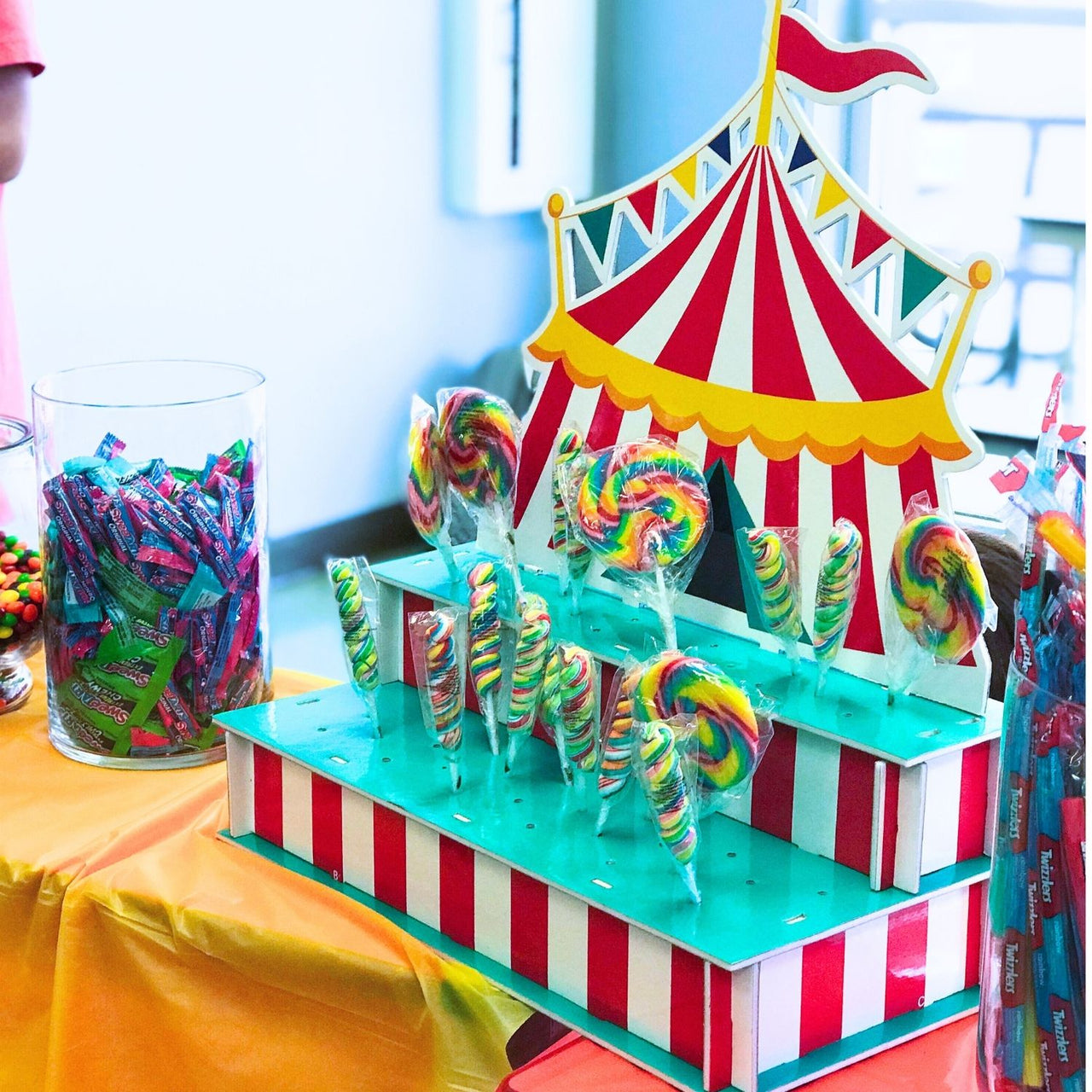 lollipop stand at a school carnival