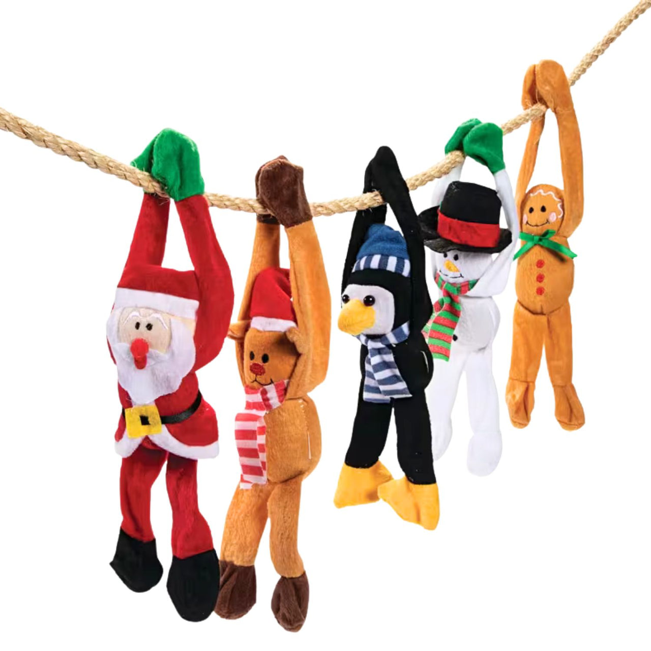 long armed holiday plush stuffed characters
