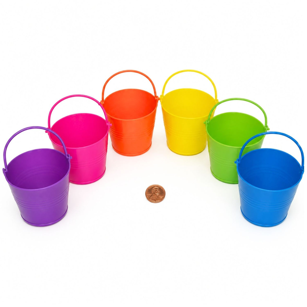 Mini bright plastic pails