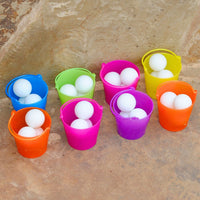 Thumbnail for Mini colorful pails holding ping pong type balls