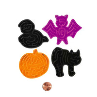 Thumbnail for mini halloween maze puzzles bulk - cat, pumpkin, bat and ghost
