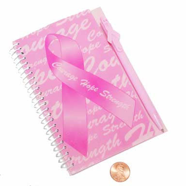 mini pink ribbon notepad 