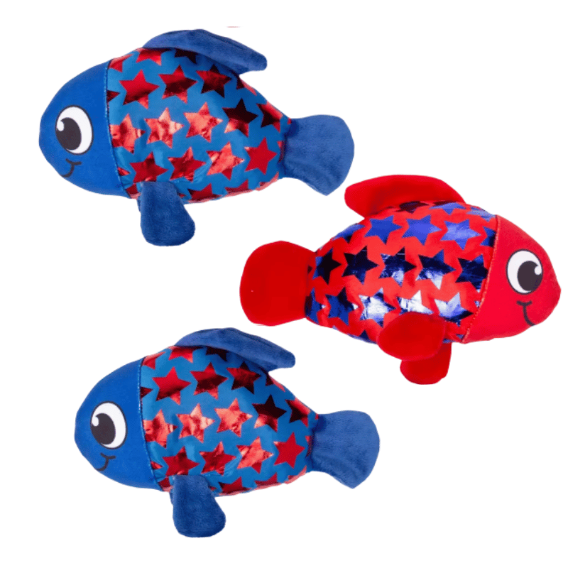 Stuffed Patriotic Fish with Metallic Stars (24 total fish in 2 bags) $1.64 each