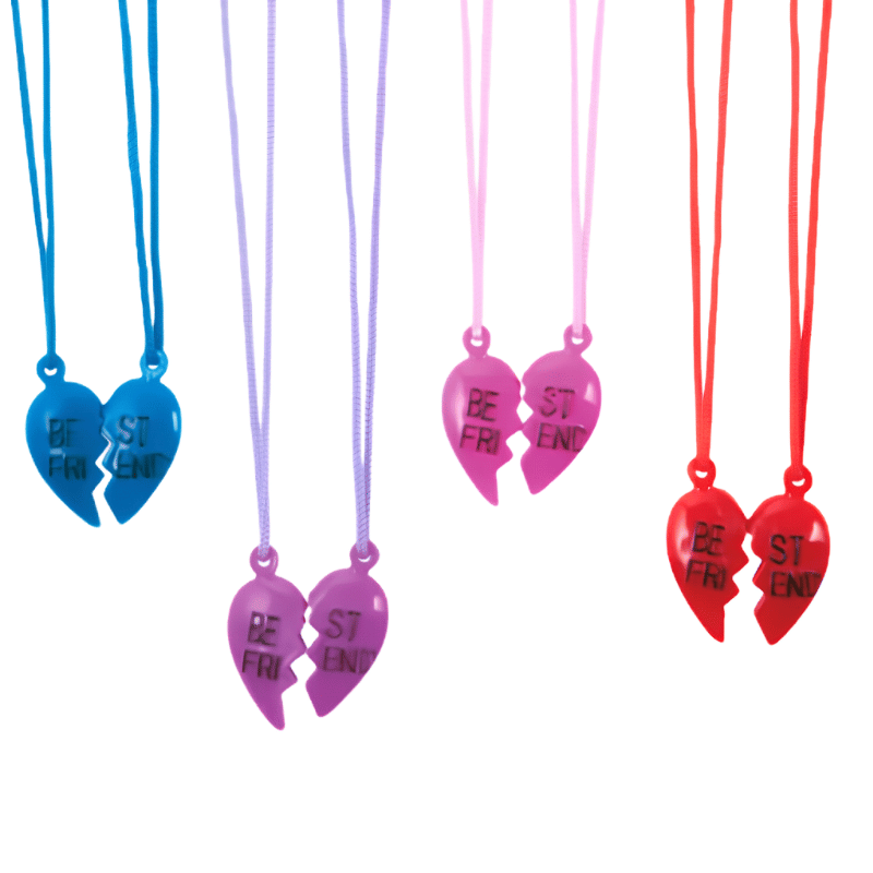 plastic bright colored best friends necklaces
