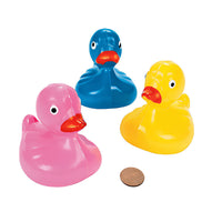 Thumbnail for plastic carnival ducks in blue, yellow and pink