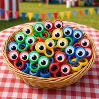 Thumbnail for plastic peeper rings in a basket on a table