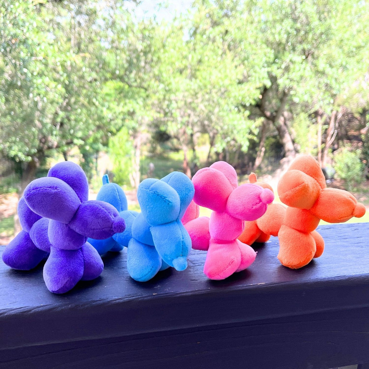 plush colorful mini balloon dogs