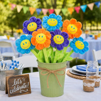 Thumbnail for plush daisy flowers as a table centerpiece