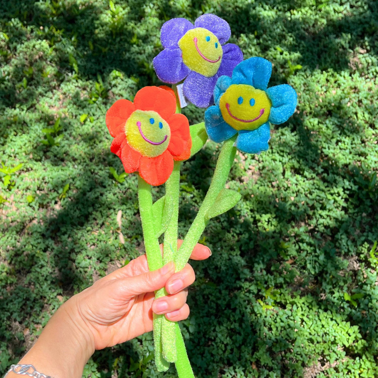 plush daisy flowers outside