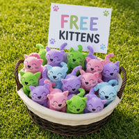 Thumbnail for Stuffed Colorful Cats (24 total stuffed cats in 2 bags) $1.60 each