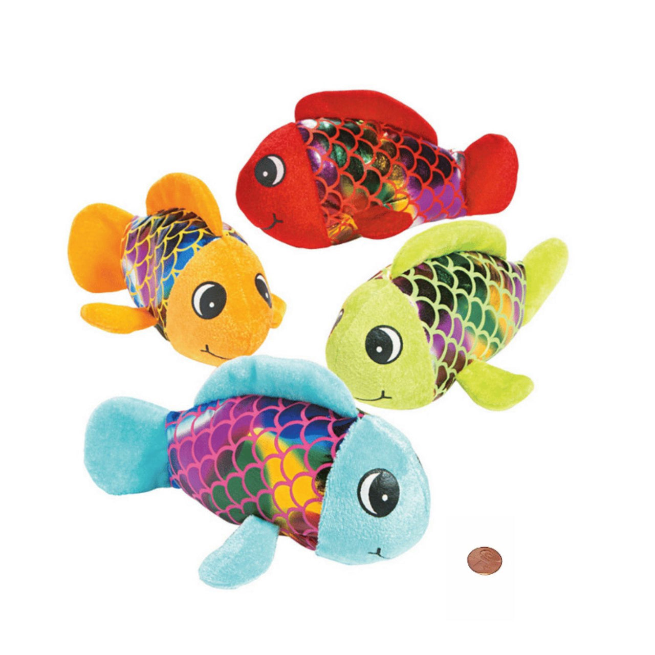 assorted color plush rainbow fish with shiny scales