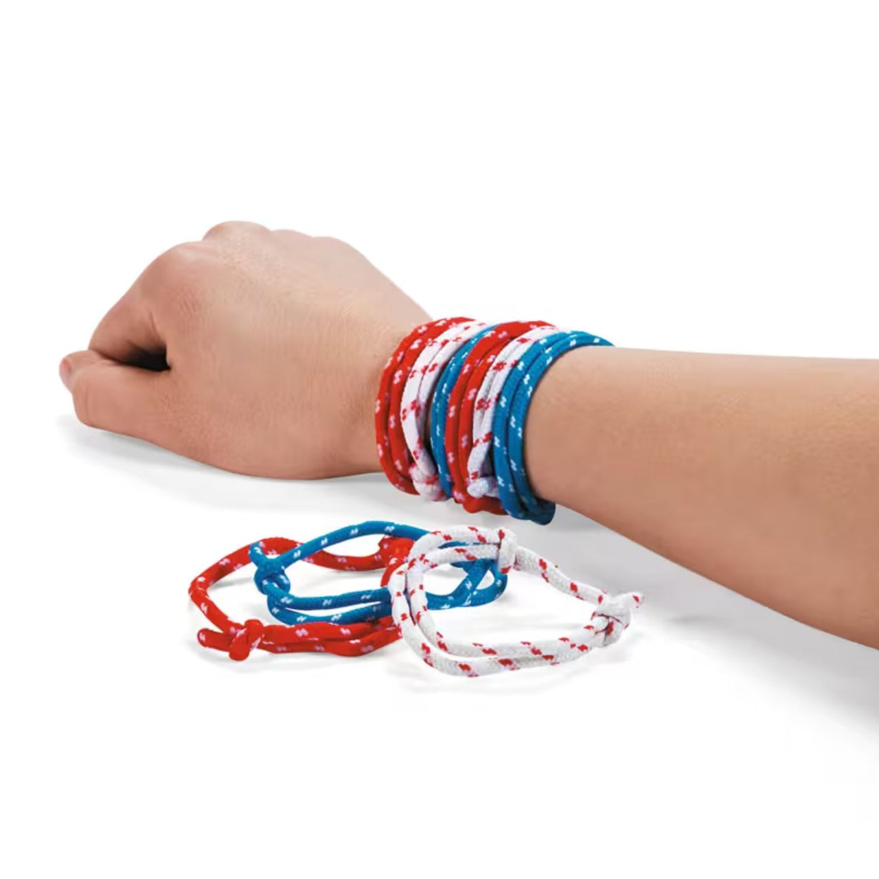Patriotic Nylon Rope Bracelet (144 total bracelets in 2 bags) 9¢ each