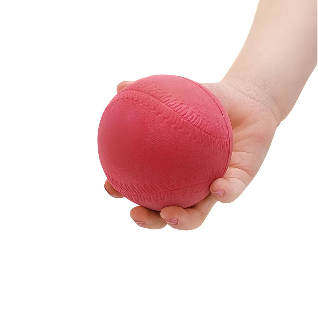rubber baseball in a child hand