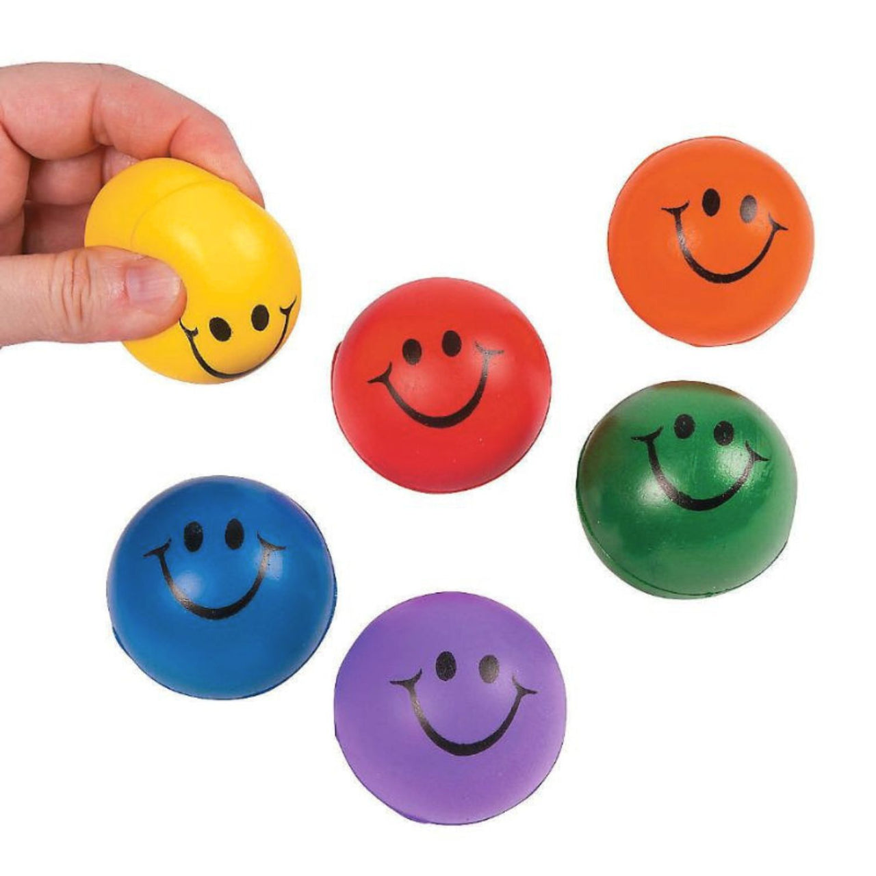 colorful smile face stress balls